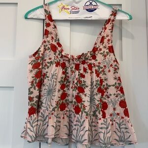 Anthropologie Floral Swing Top